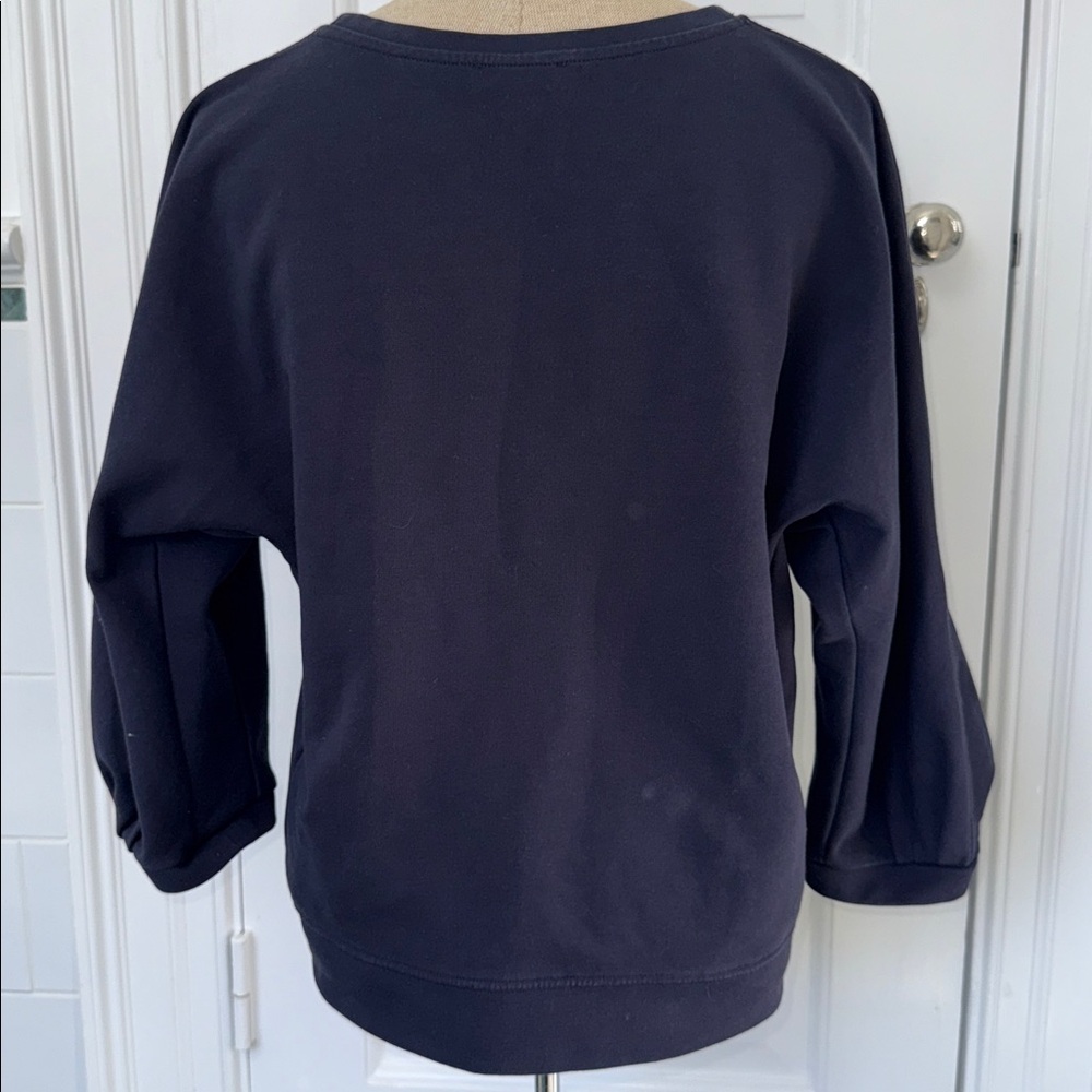 Caroll Paris cotton top Navy Blue Womens Size S - Picture 13 of 13